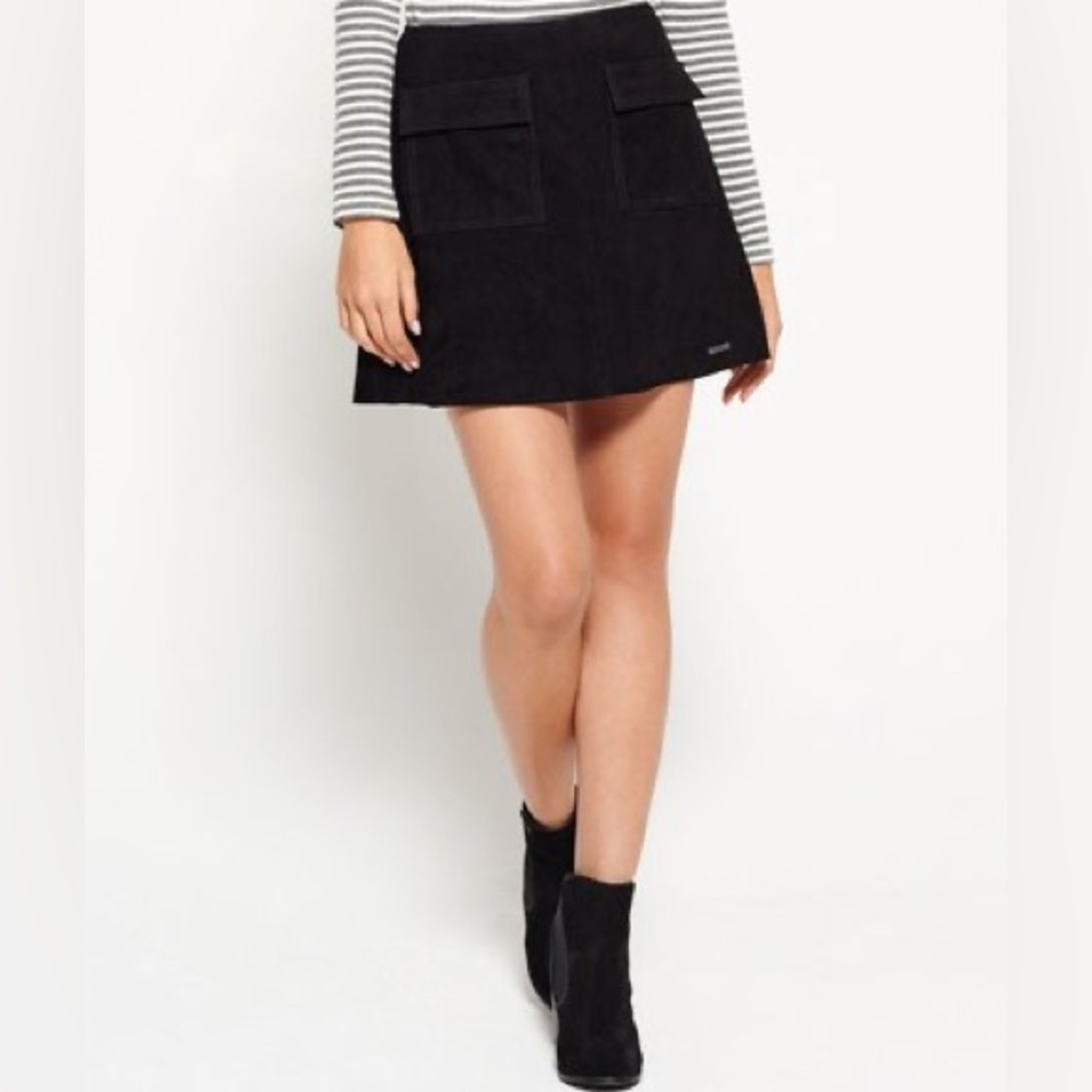 Simons ICÔNE Black Suede Skirt. 100% Pig leather